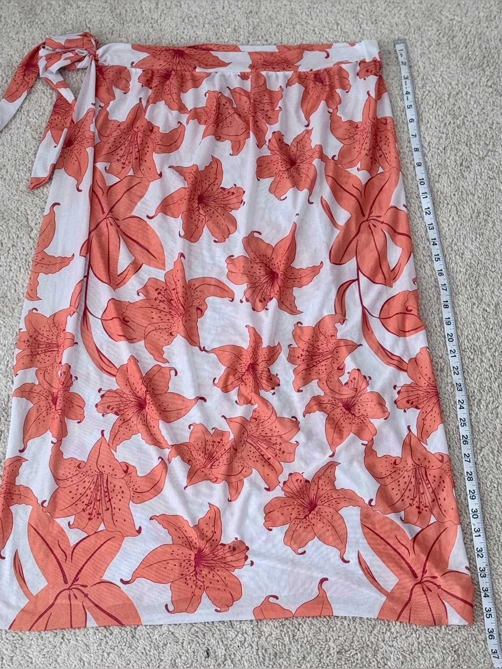 NWOT Women’s 2XL Coral Floral Sarong Swim Beach Cover Up Resortwear Summer Wrap - Picture 4 of 4